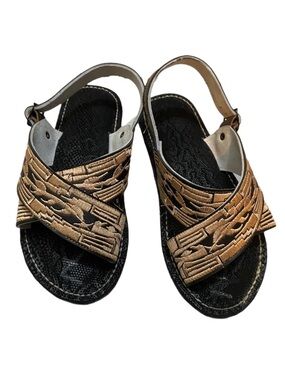 Leather Cross Strap Mexican Native Huaraches Piteados Sandals Handcrafted Size 8